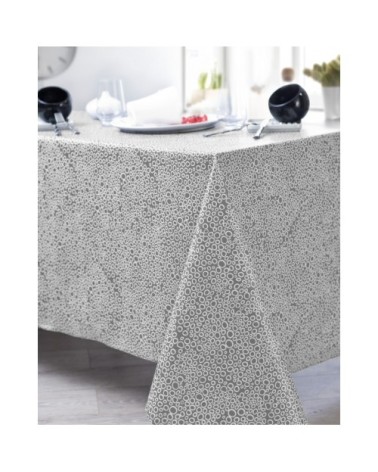 Nappe en coton enduit PVC gris 160x200 cm