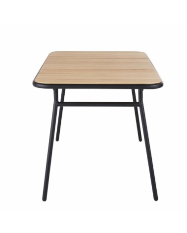 Table de jardin pliante en bois de hêtre et métal noir 6 personne