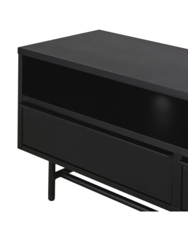 Meuble TV 3 tiroirs en métal noir
