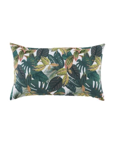 Coussin imprimé vert olive, bleu vert et vert 50x30