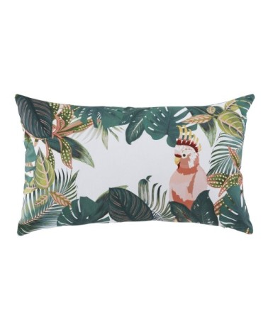 Coussin imprimé vert olive, écru et vert 30x50