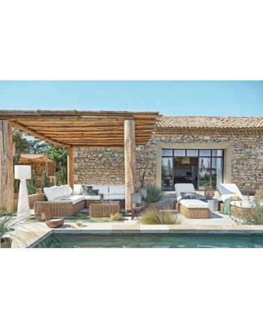 Coussin imprimé vert olive, écru et vert 30x50