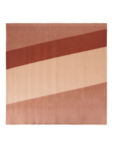 Tapis en polypropylène imprimé rose et terracotta 180x180