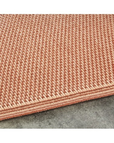 Tapis en polypropylène imprimé rose et terracotta 180x180