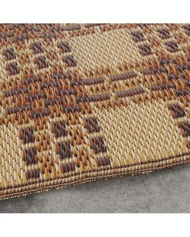 Tapis en polypropylène motifs graphiques écrus et marrons 120x180