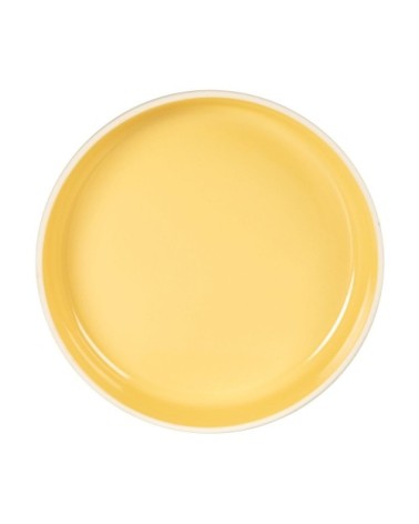 Assiette creuse en grès jaune