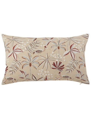 Housse de coussin en coton recyclé imprimé feuillage 30x50