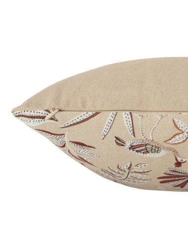 Housse de coussin en coton recyclé imprimé feuillage 30x50