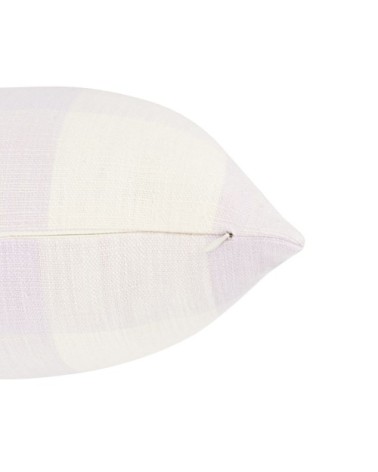 Housse de coussin en coton recyclé motifs à carreaux blancs et violets 40X40