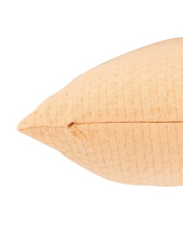 Housse de coussin en coton gaufré orange corail 40x40