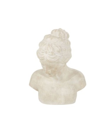 Statuette buste femme beige effet vieilli H50