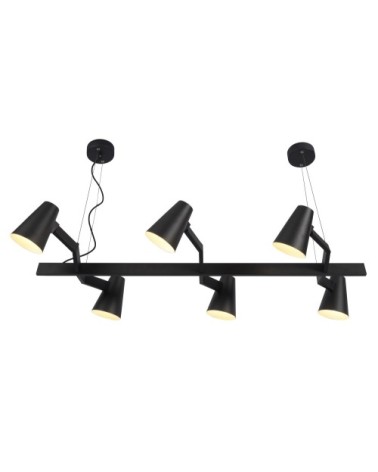 Suspension noire 6 lampes