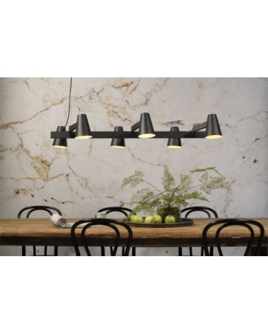 Suspension noire 6 lampes