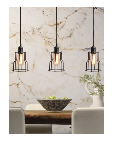 Suspension en fer forgé noir H25cm