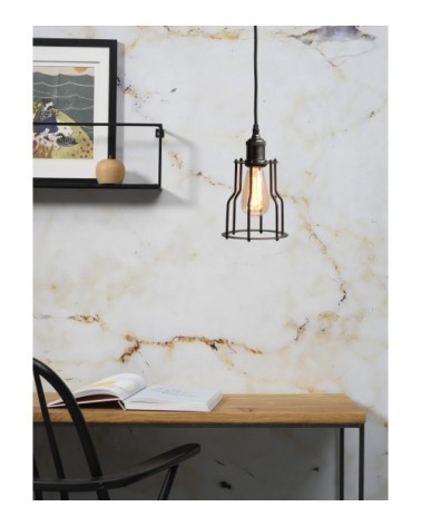 Suspension en fer forgé noir H25cm