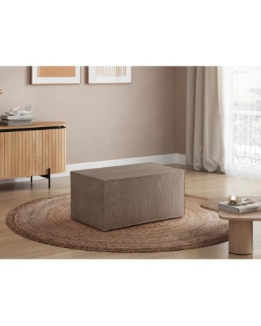 Pouf en velours côtelé - taupe