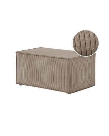 Pouf en velours côtelé - taupe