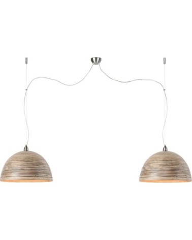 Suspension double en bambou naturel L135cm