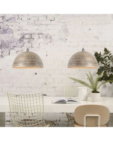 Suspension double en bambou naturel L135cm