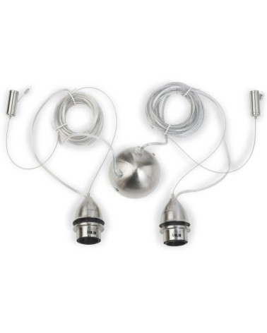 Suspension double en bambou naturel L135cm