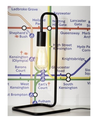 Lampe de table en fer noir H45cm