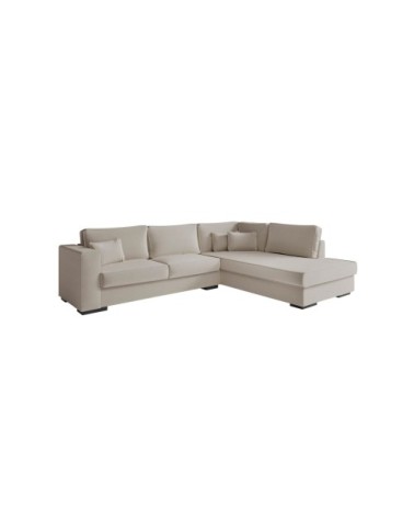Canapé d'angle xxl 6 places en tissu - beige - angle droit