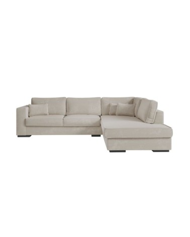 Canapé d'angle xxl 6 places en tissu - beige - angle droit