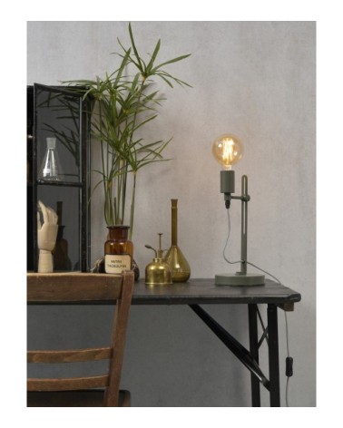 Lampe de table en fer vert H40cm