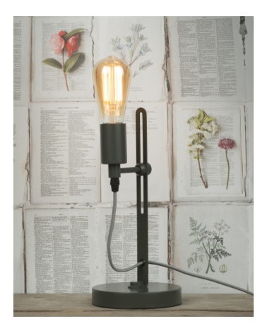 Lampe de table en fer vert H40cm