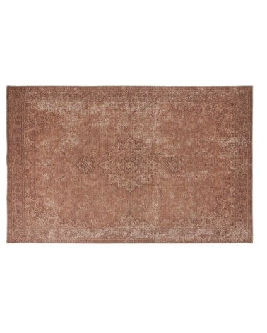Tapis vintage rouge brique effet vieilli 190x290