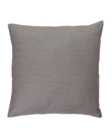 Housse de coussin en coton à rayures noir et blanc 60 x 60