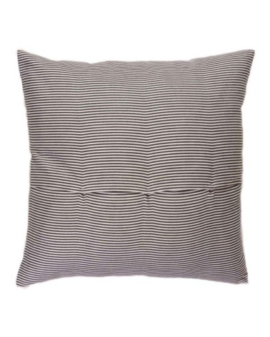 Housse de coussin en coton à rayures noir et blanc 60 x 60