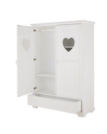 Armoire blanche 2 portes 1 tiroir
