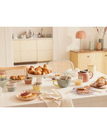 Tour bols (x4) en grès multicolore et métal blanc