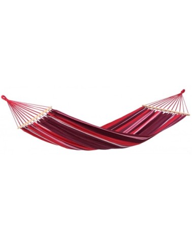 Hamac simple à barre en tissu rayé rouge et violet