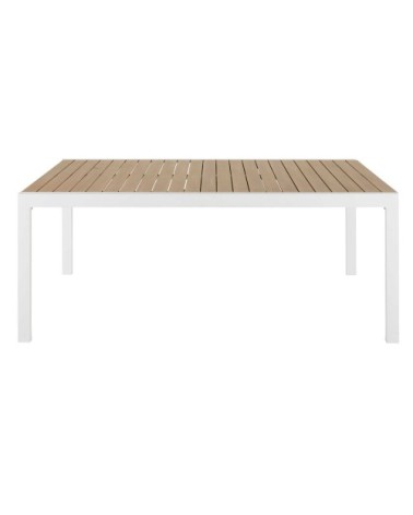 Table de jardin extensible en aluminium imitation teck 8 personnes à 12 personnes