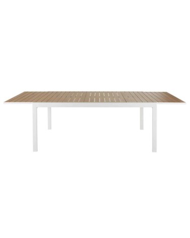 Table de jardin extensible en aluminium imitation teck 8 personnes à 12 personnes