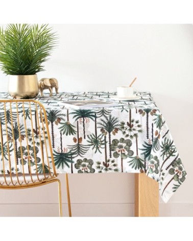 Nappe en coton biologique imprimé tropical 150x250