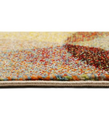 Tapis motif cercle vintage tons chauds 170x120