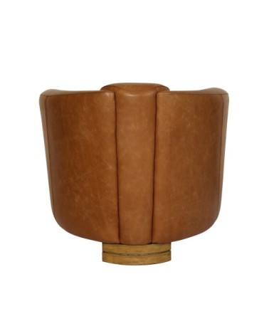 Fauteuil en cuir de vache noisette