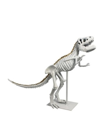 Dinosaure décoratif en résine blanche pied en métal blanc