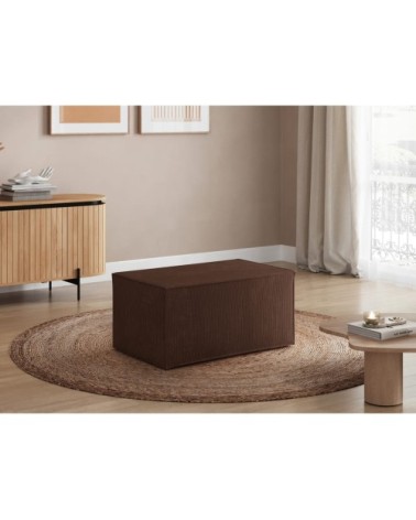 Pouf en velours côtelé - marron