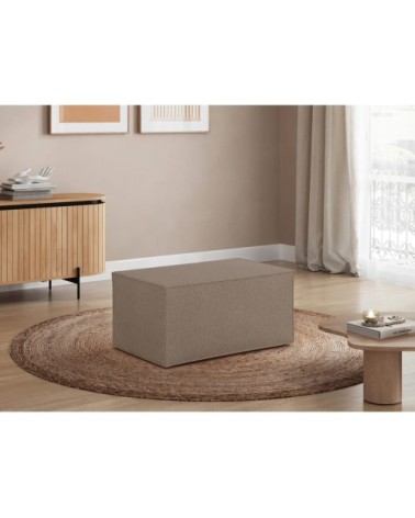 Pouf en tissu bouclette - taupe
