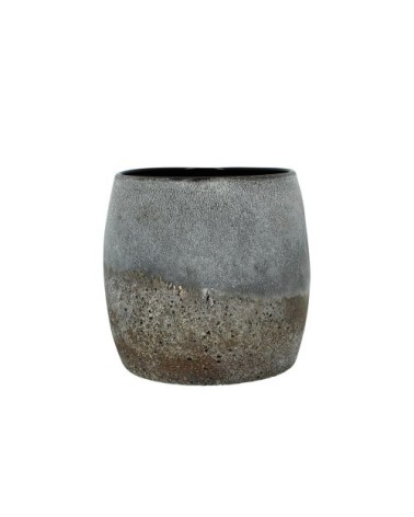 Pot en verre gris taupe H16