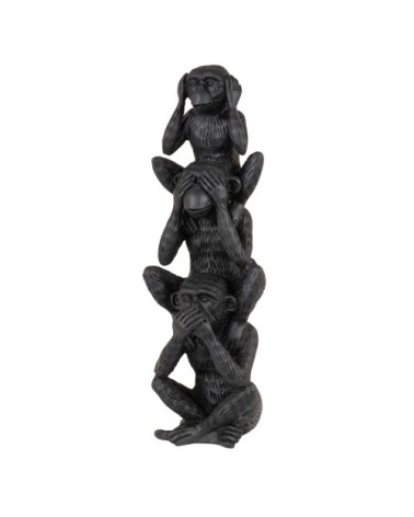 Statuette 3 singes noirs H30