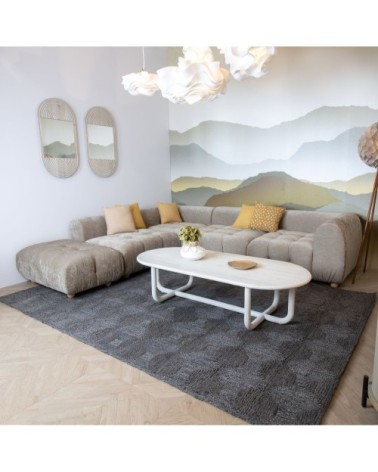 Tapis noir en jute tissage elipse 200x300