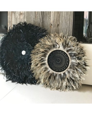 Décoration en plumes jujuhat naturelles et coquillages D50