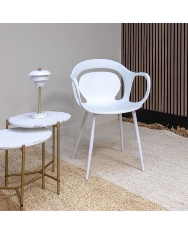 Lot de 4 fauteuils de table blanc mat