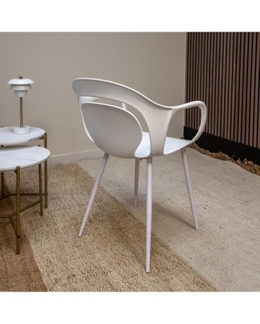 Lot de 4 fauteuils de table blanc mat