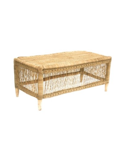 Table en rotin naturel tressé 100x40cm